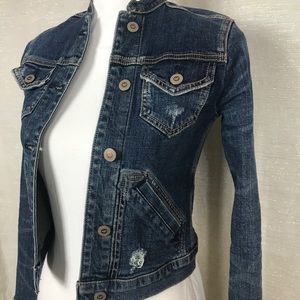 no collar denim jacket